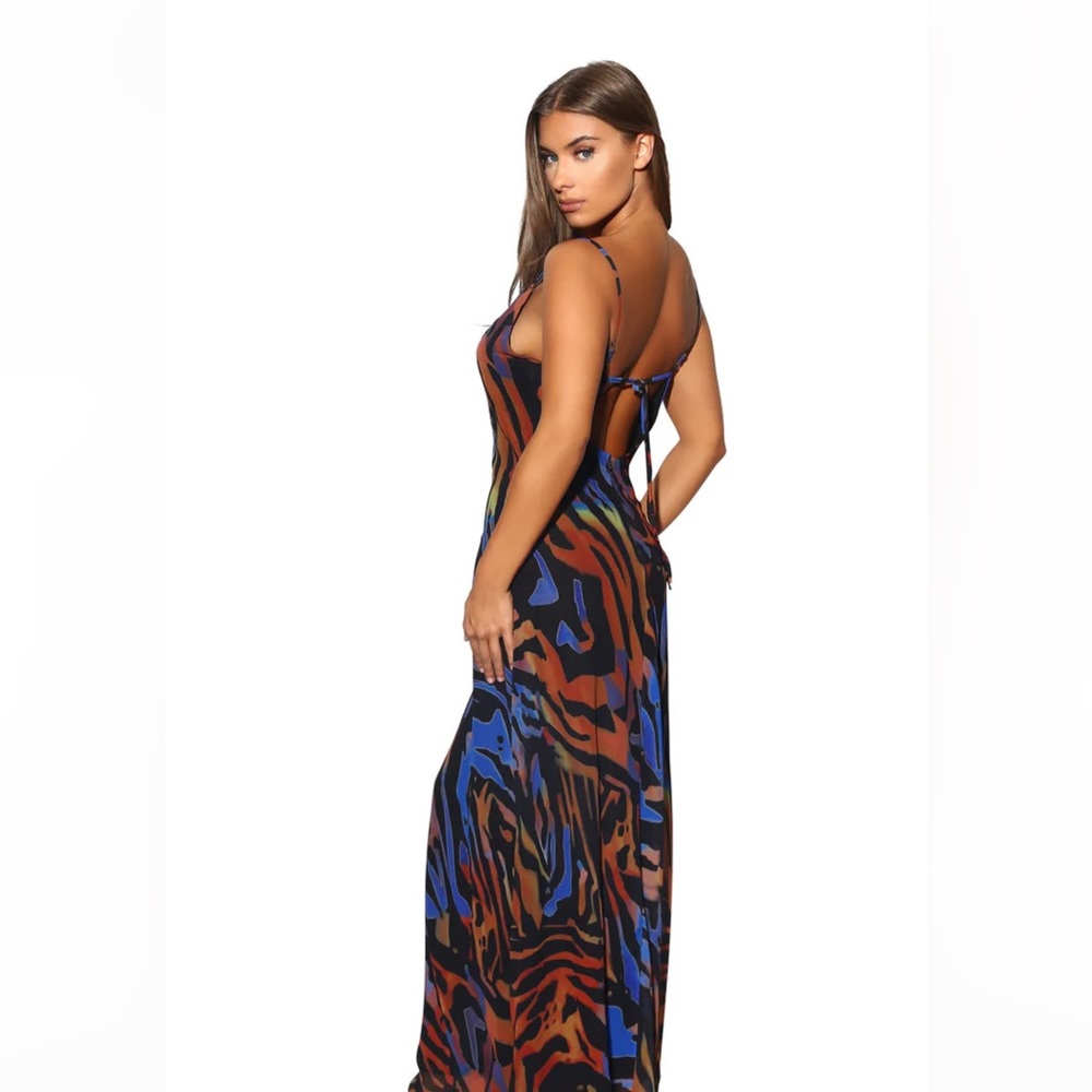 Long print dress